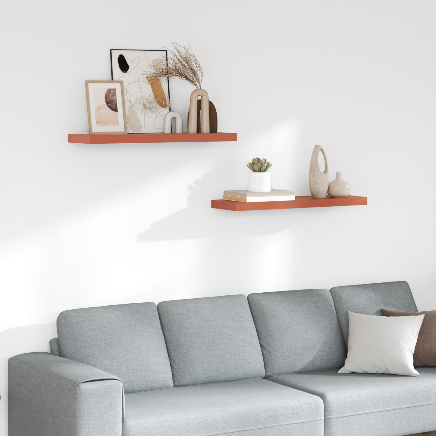 Wall Shelf 2 pcs Red 80 x 23.5 x 4 cm Engineered Wood