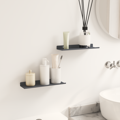 Floating Shelf 2 pcs Anthracite 30 x 9 x 2.5 cm Steel