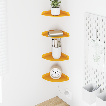 Floating Shelf with Shelf 4 pcs Mustard Yellow 15 x 15 x 2 cm