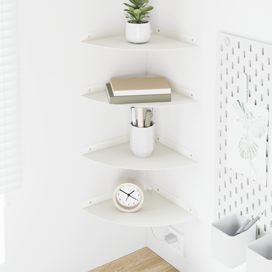 Floating Shelf with Shelf 4 pcs White 24 x 24 x 2 cm
