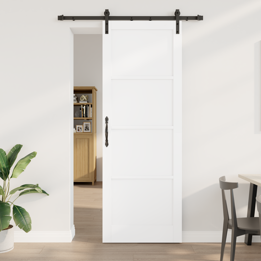 Sliding Door White 83 x 232 cm Solid Pine Wood