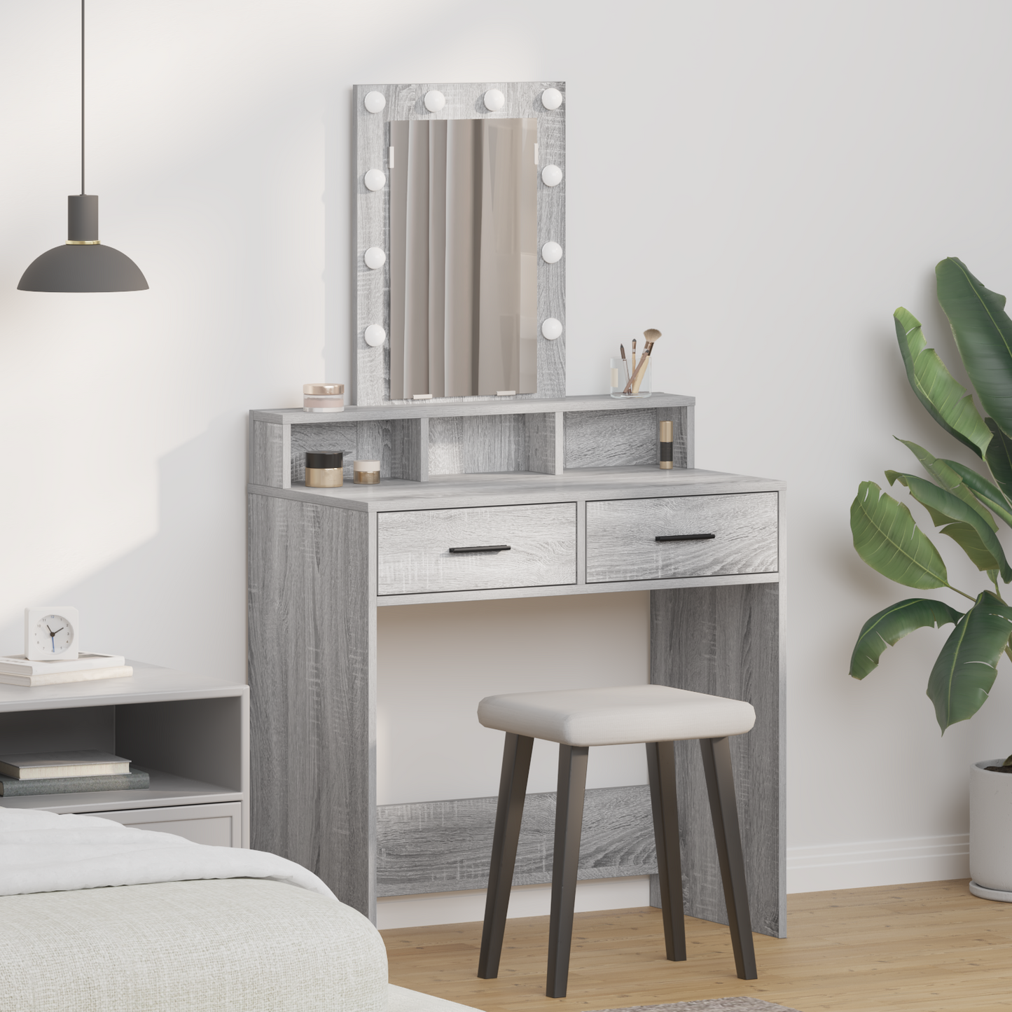 Dressing Table Grey 79 x 41 x 140 cm Engineered Wood