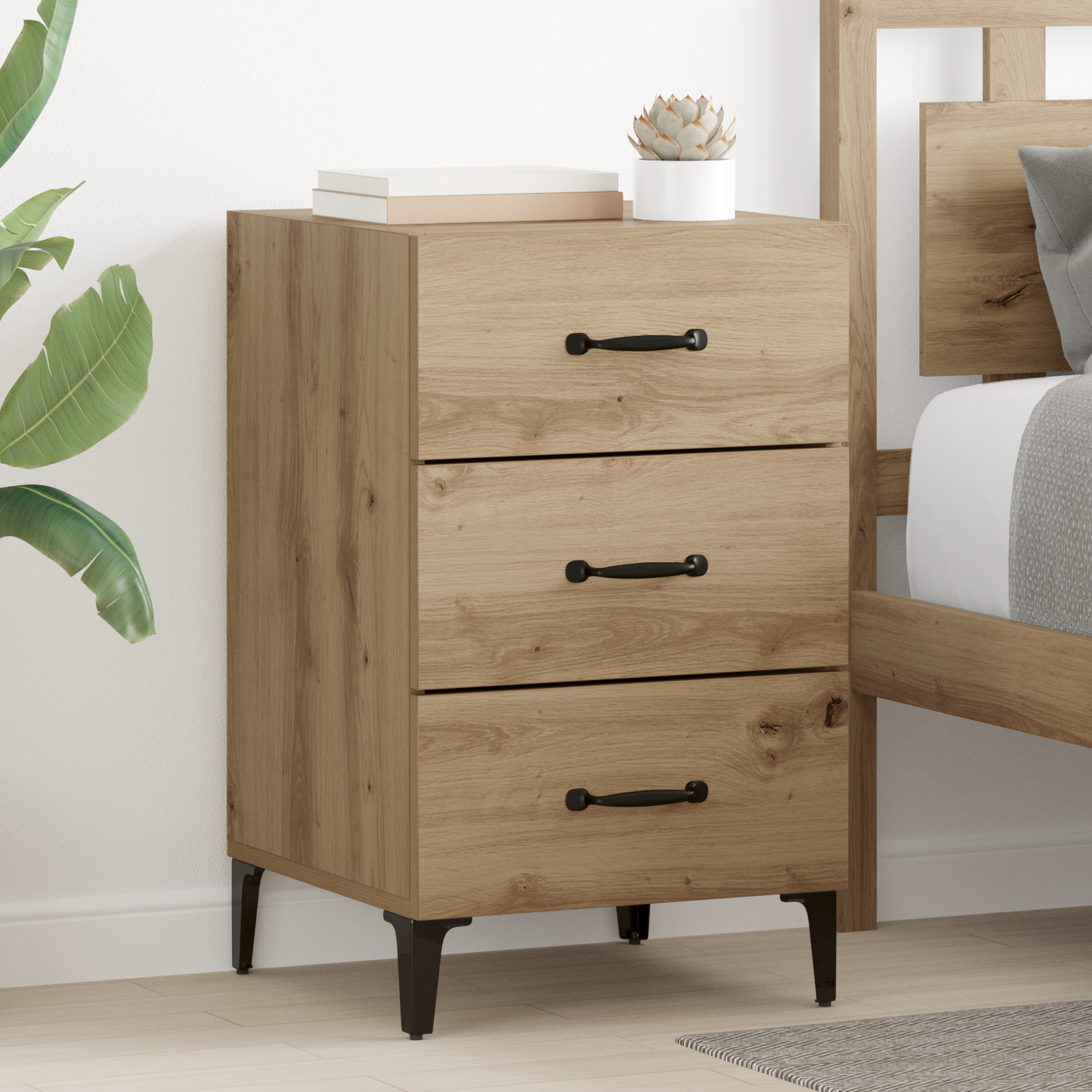 Bedside Cabinet Artisan Oak 40 x 40.5 x 66 cm Engineered Wood