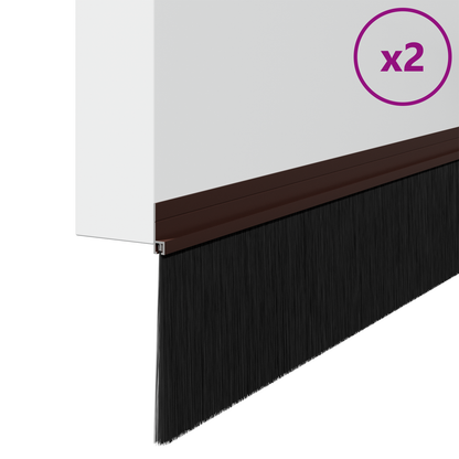 Self-adhesive Door Brush Seals 2 pcs Brown 100 cm