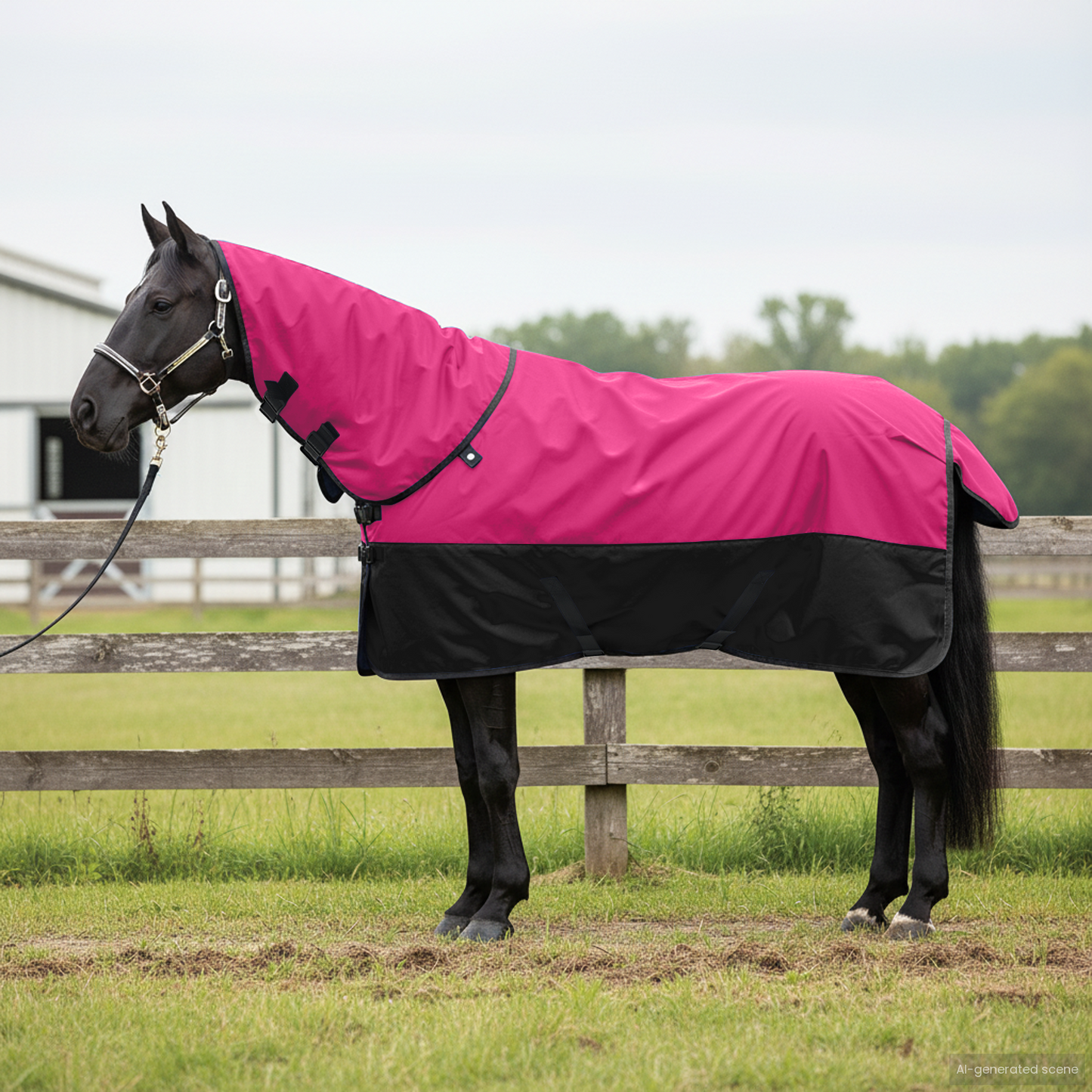 Horse Blanket Pink and Black 75 cm Polyester