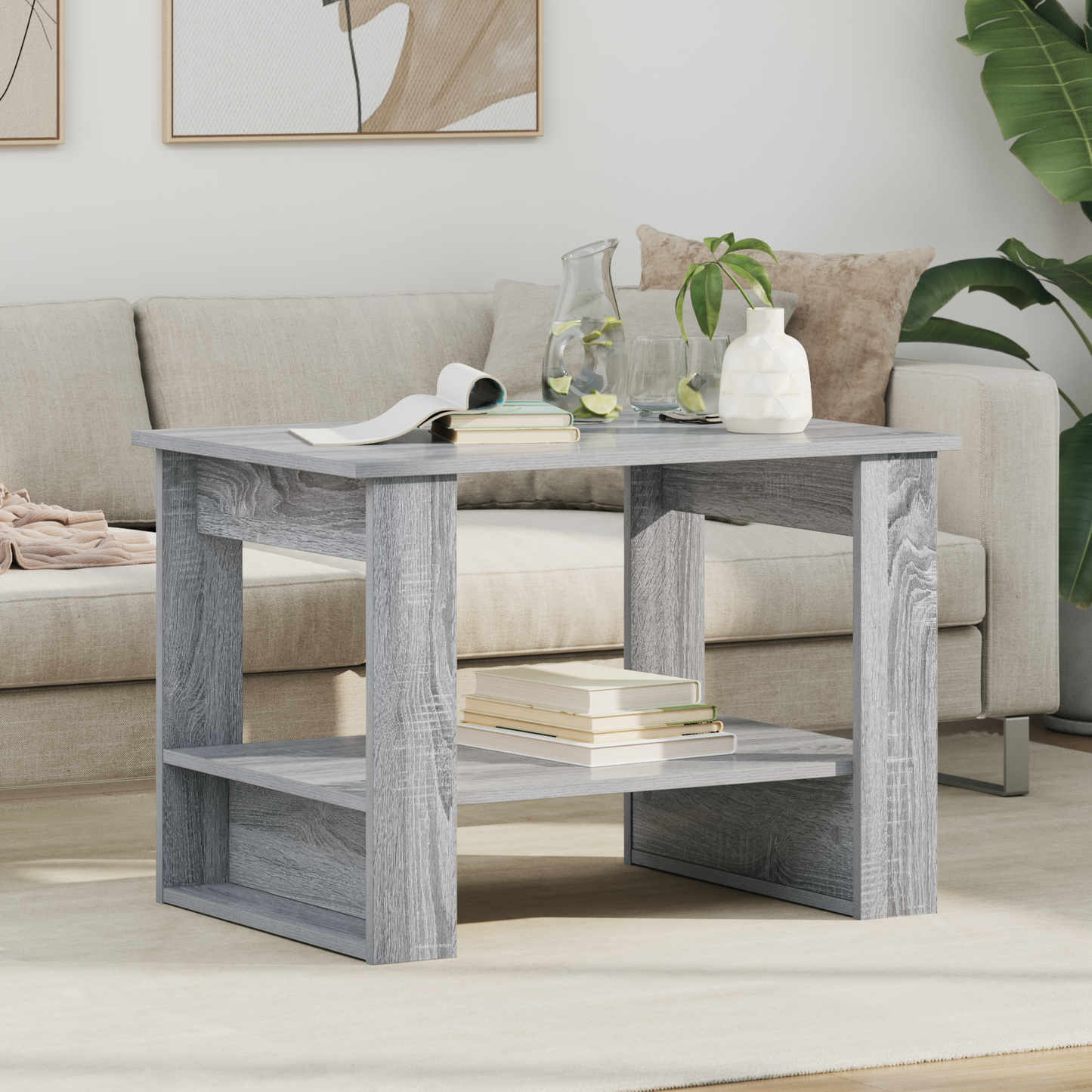 Coffee Table Grey Sonoma 72 x 50 x 50 cm Engineered Wood