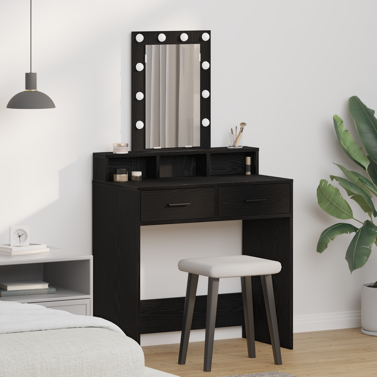 Dressing Table Black 79 x 41 x 140 cm Engineered Wood