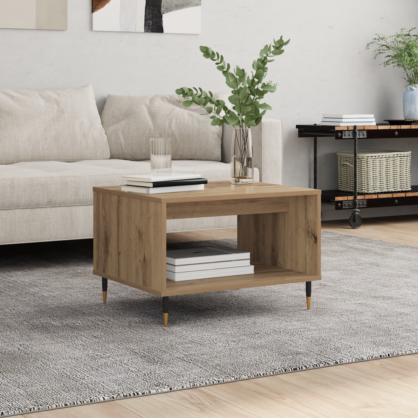 Coffee Table Artisan oak 60 x 50 x 40 cm Engineered wood