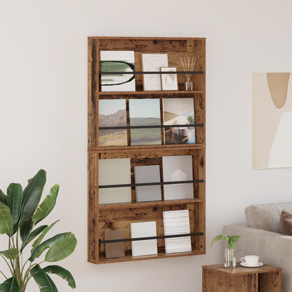 Magazine Rack 2 pcs Old Wood 80 x 12 x 70 cm Engineered Wood