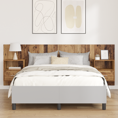 Headboard with Cabinet 3 pcs Old Wood Engineered Wood