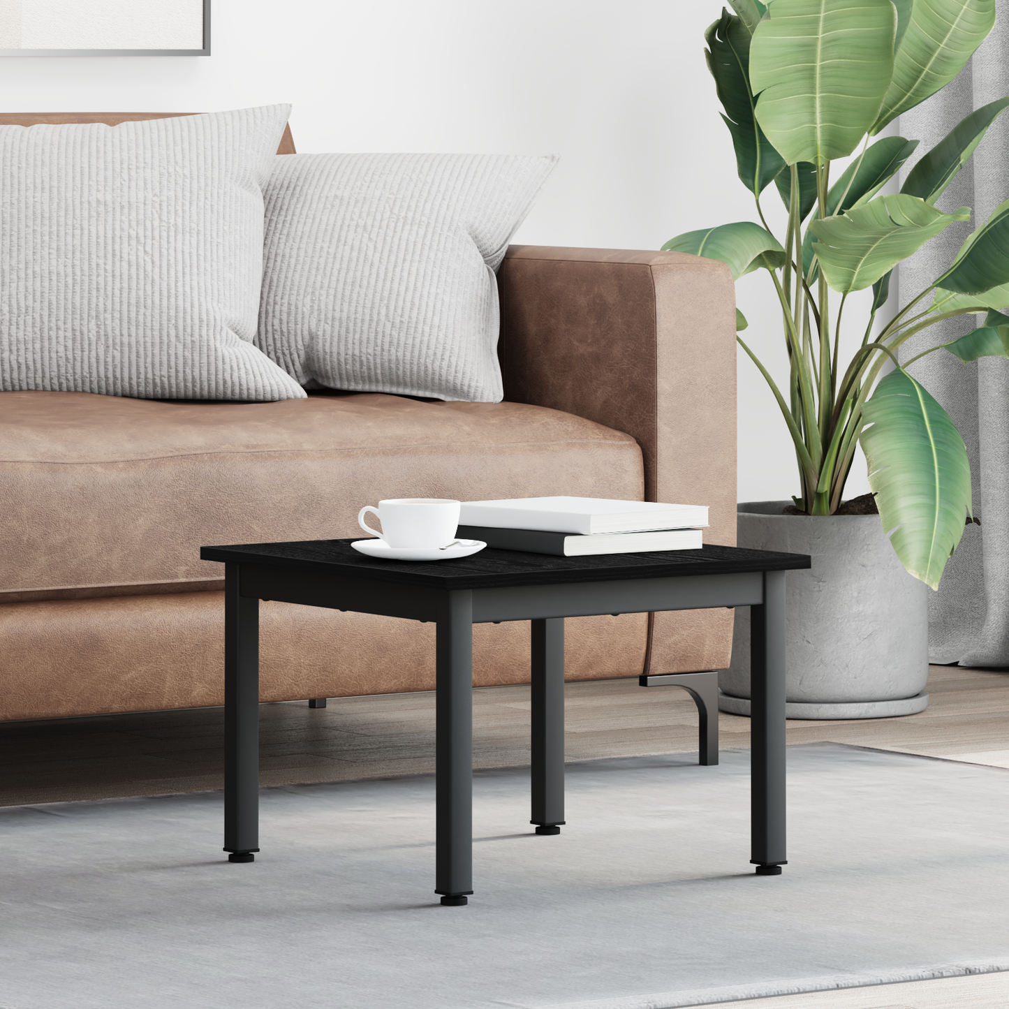 Coffee Table Black Oak 50 x 50 x 36 cm Engineered Wood