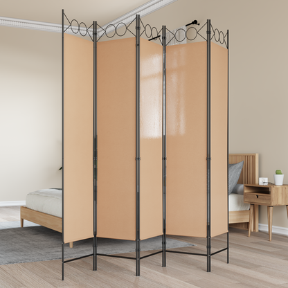 Room Divider Beige 200 x 200 cm Fabric