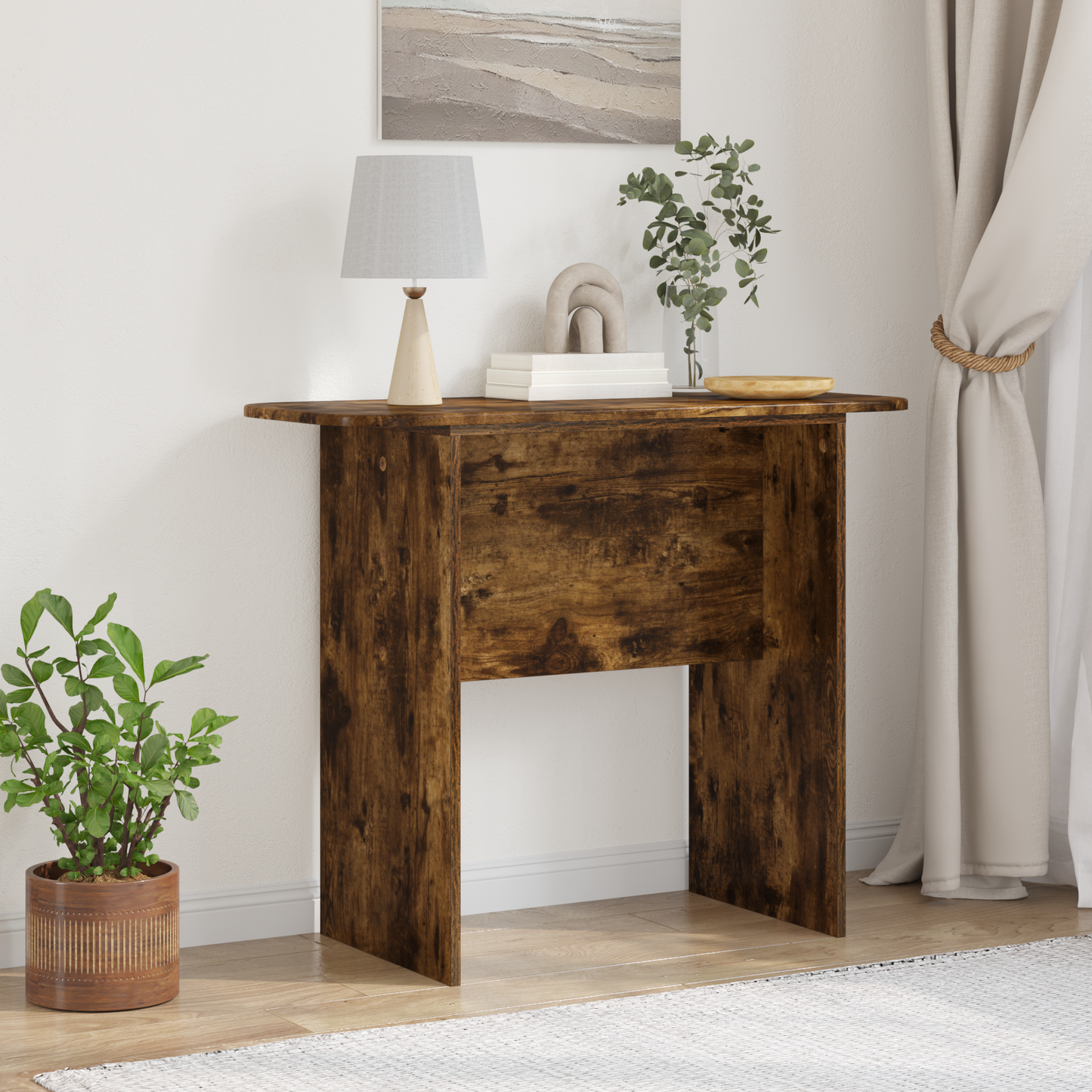 Console Table Smoked Oak 93 x 40 x 75 cm Engineered Wood