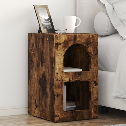 Bedside Table ELST 2 pcs Smoked Oak 29.5 x 33.5 x 50 cm