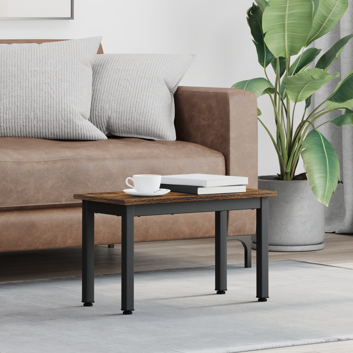 Coffee Table Smoke Oak 60 x 30 x 36 cm Engineered Wood