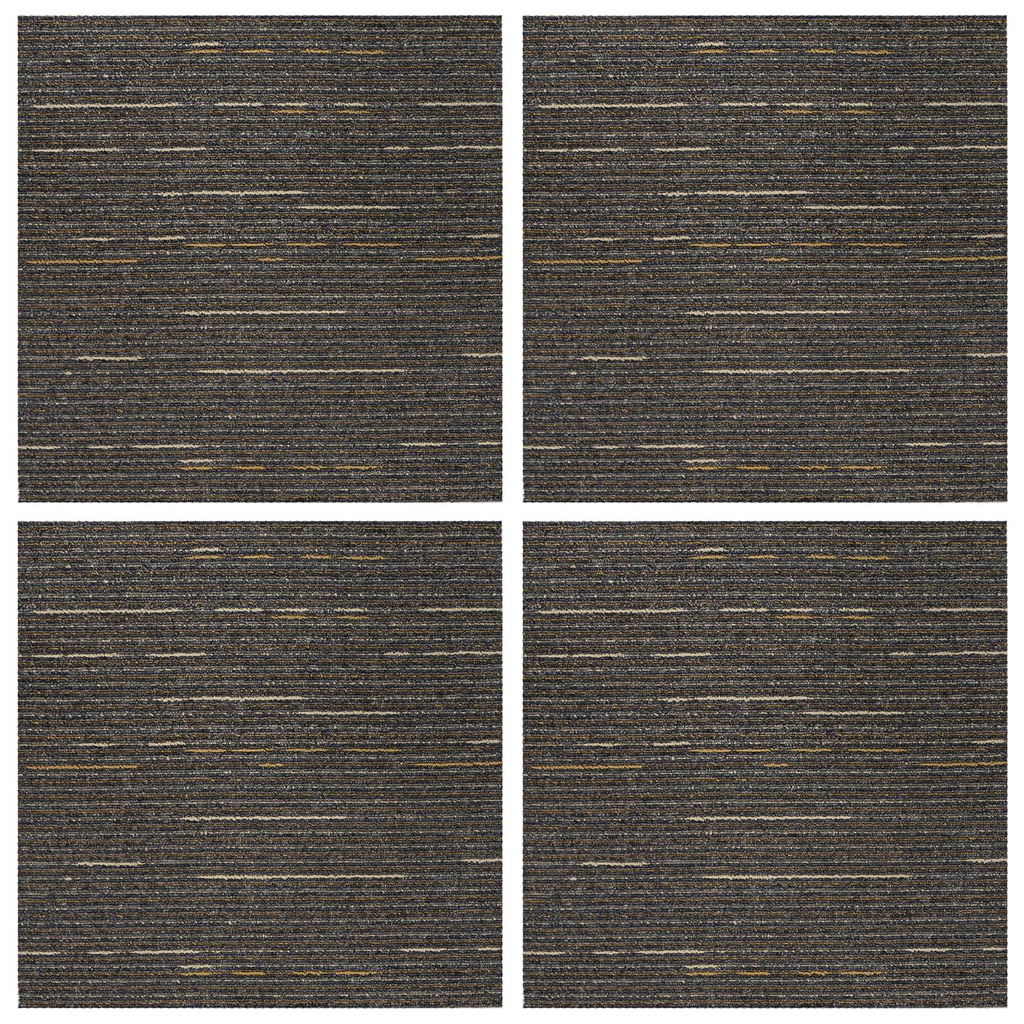 Carpet Tile Striped Light Brown 50 x 50 cm 4 pcs PP and Bitumen