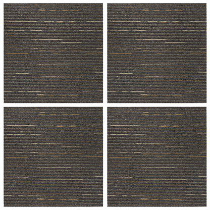 Carpet Tile Striped Light Brown 50 x 50 cm 4 pcs PP and Bitumen