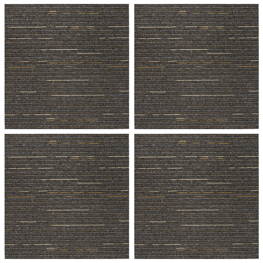 Carpet Tile Striped Light Brown 50 x 50 cm 4 pcs PP and Bitumen