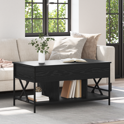 Coffee Table Black Oak 100 x 55 x 48.5 cm Engineered Wood