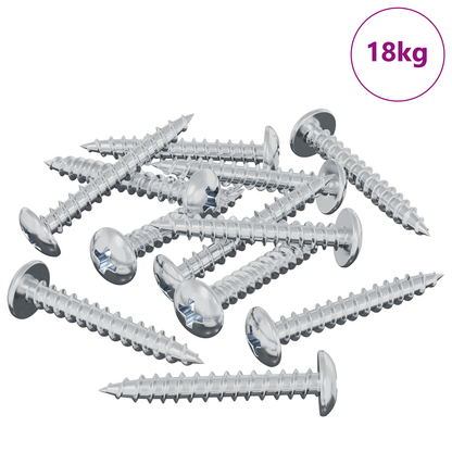 Wood Screw 8182 pcs Silver M4 x 28 mm Iron