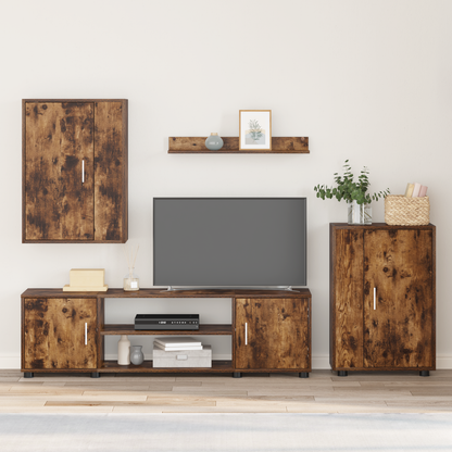 TV Cabinet Set Somoked Oak Engineered wood