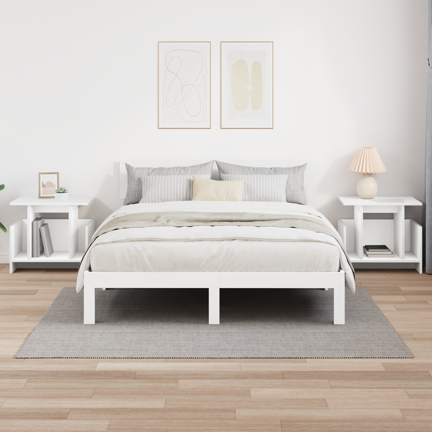 TV Stand 2 pcs White 50 x 35 x 45 cm Engineered Wood