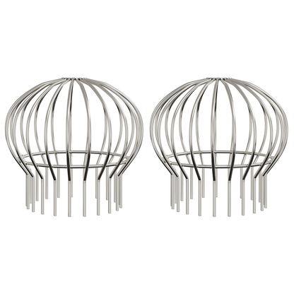 Gutter Leaf Guard 2 pcs Silver 160 mm Stainless Steel