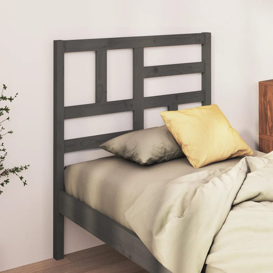 818167 vidaXL Bed Headboard Grey 81x4x104 cm Solid Wood Pine