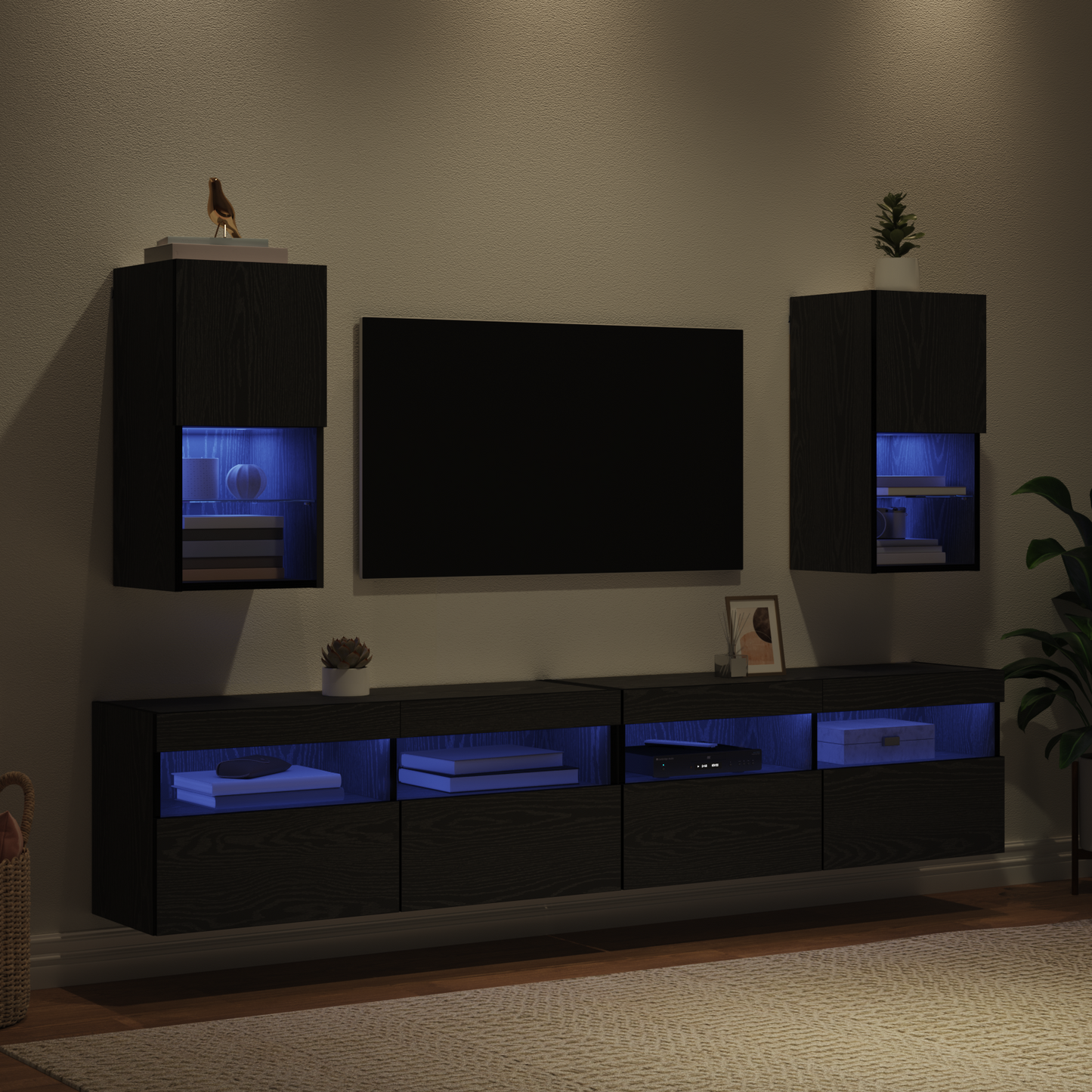 Wall-mounted TV Cabinets 2 pcs Black Oak 30.5 x 30 x 60 cm