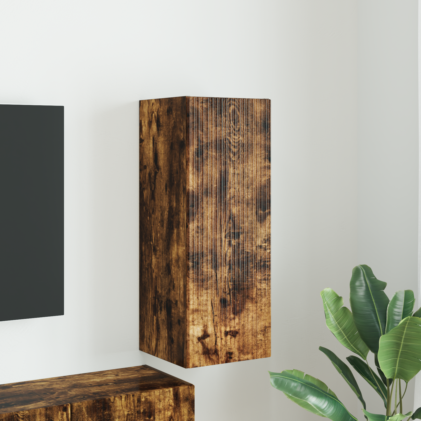 TV Wall Cabinet Smoked Oak 30 x 31 x 80 cm Engineered Wood