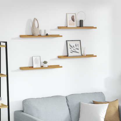 Wall Shelf with Shelf 4 pcs Beige 60 x 9 x 3 cm Engineered Wood