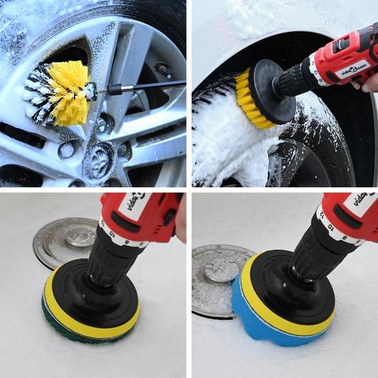 Car Brush Set Multicolour Poly Rattan