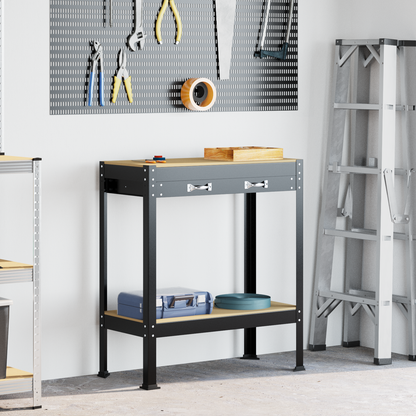 Workbench Black 80 x 40 x 91 cm Engineered Wood and Metal