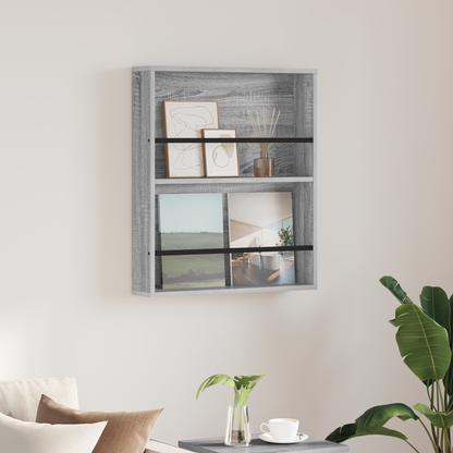 Magazine Rack Grey Sonoma 60 x 12 x 70 cm Engineered Wood
