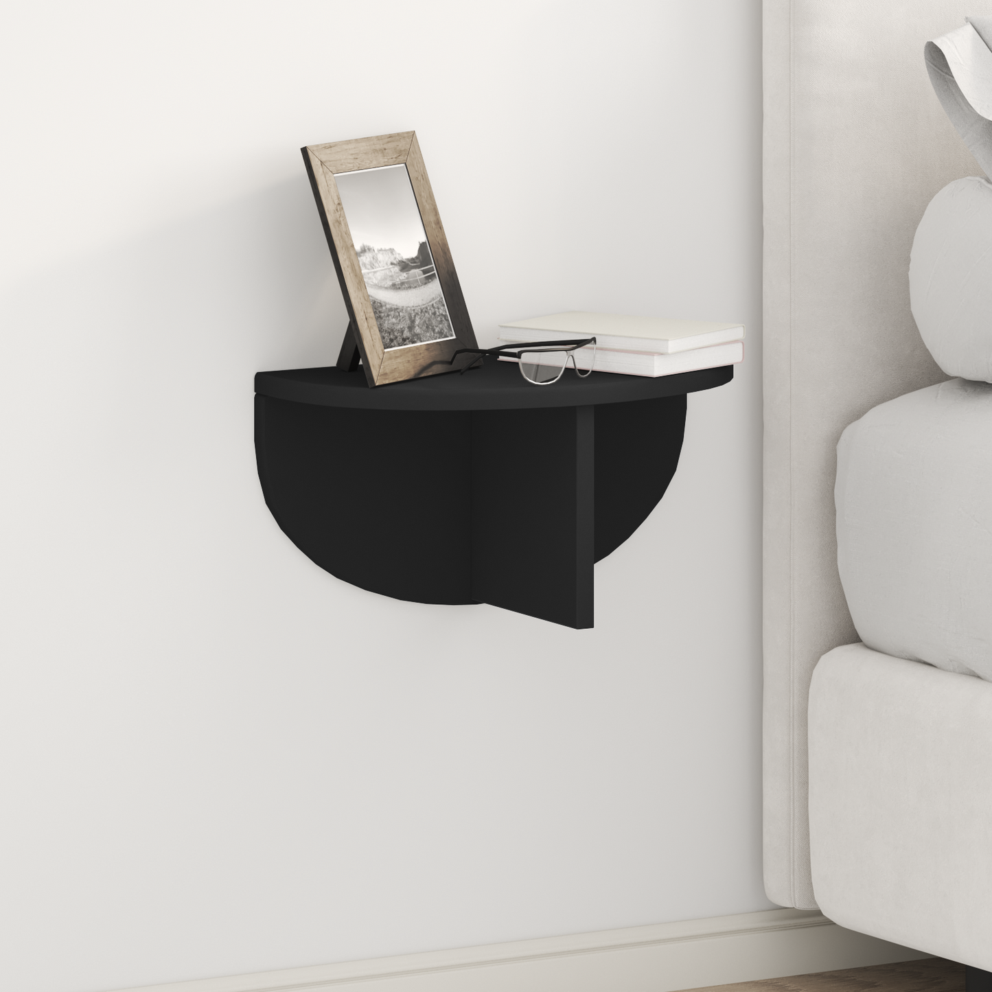 Wall Shelf Wall-mounted Black 38 x 19 x 19 cm Engineered Wood