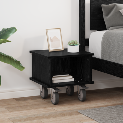 TV Stand Black Oak 37 x 35 x 35 cm Engineered Wood