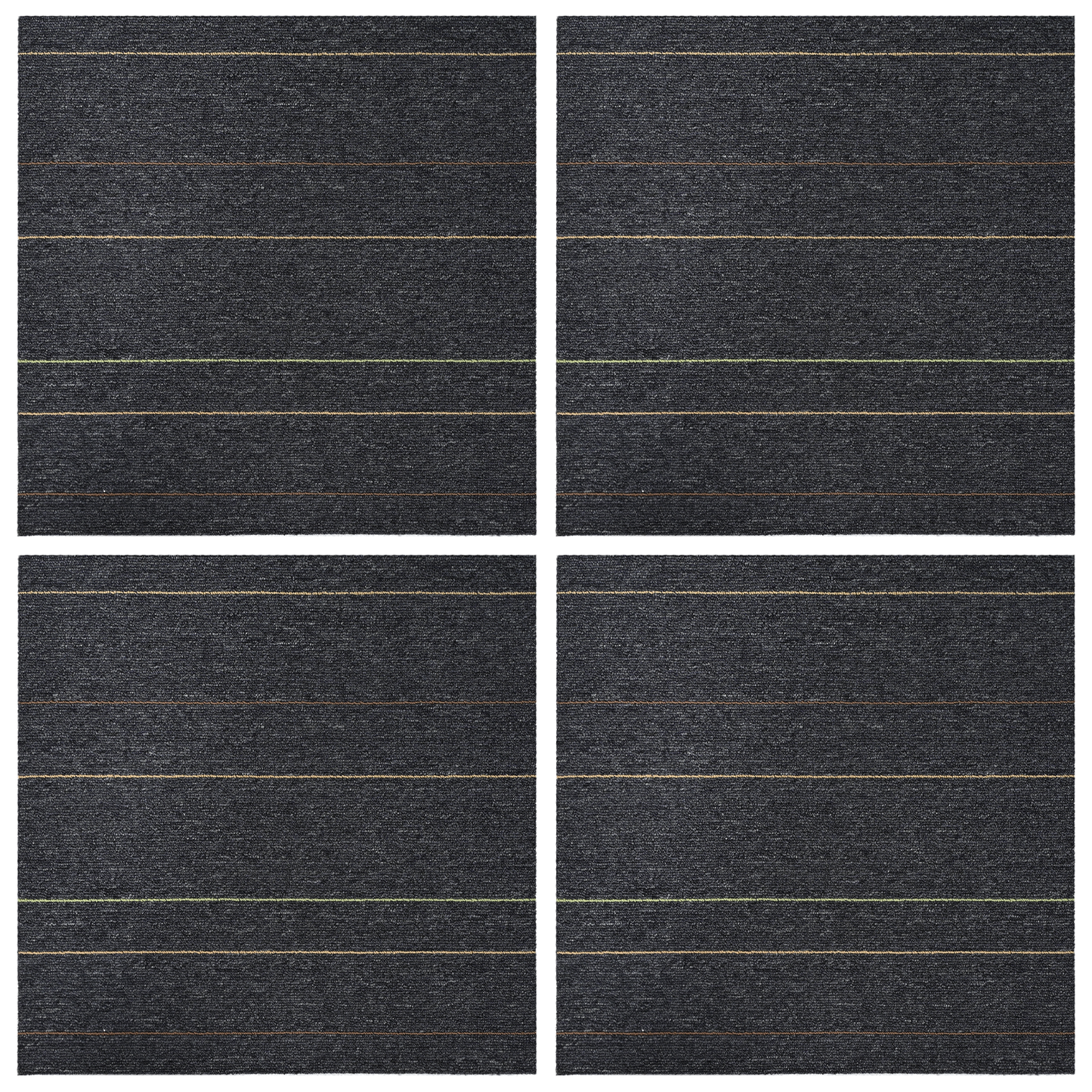 Carpet Tile Dark Grey with Stripes 50 x 50 cm 4 pcs