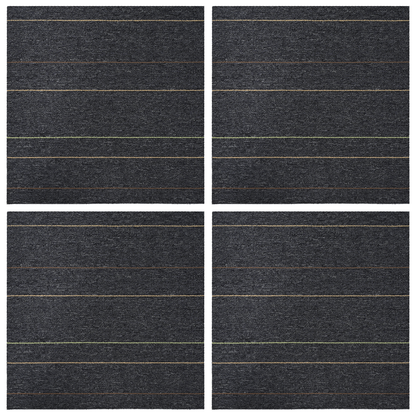 Carpet Tile Dark Grey with Stripes 50 x 50 cm 4 pcs