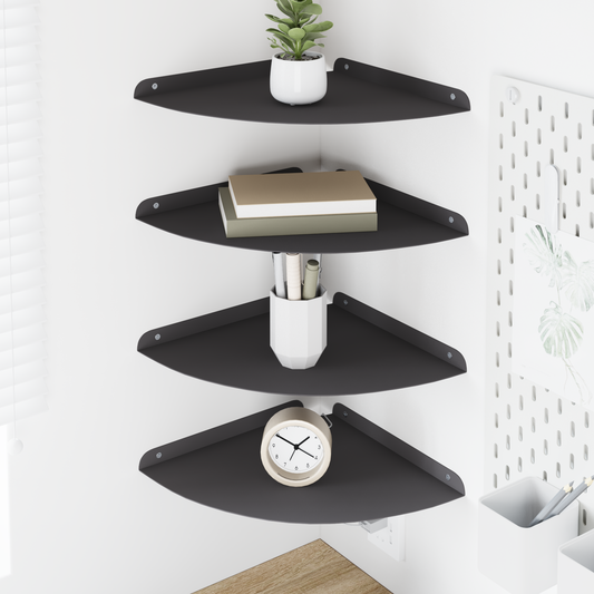 Floating Shelf with Shelf 4 pcs Black 30 x 30 x 2 cm