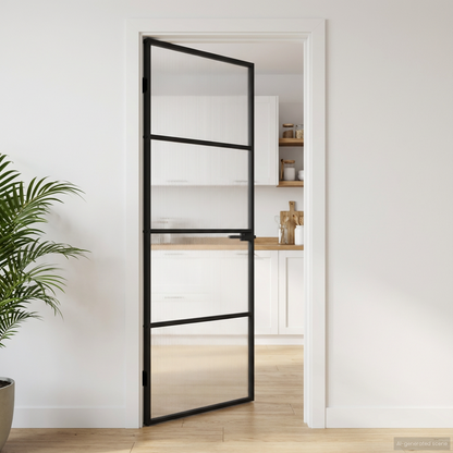 Home Door 83 x 201.5 x 3.5 cm Aluminium and Tempered Glass
