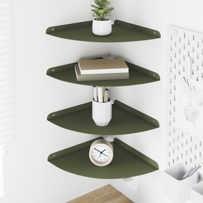Floating Shelf with Shelf 4 pcs Olive green 30 x 30 x 2 cm
