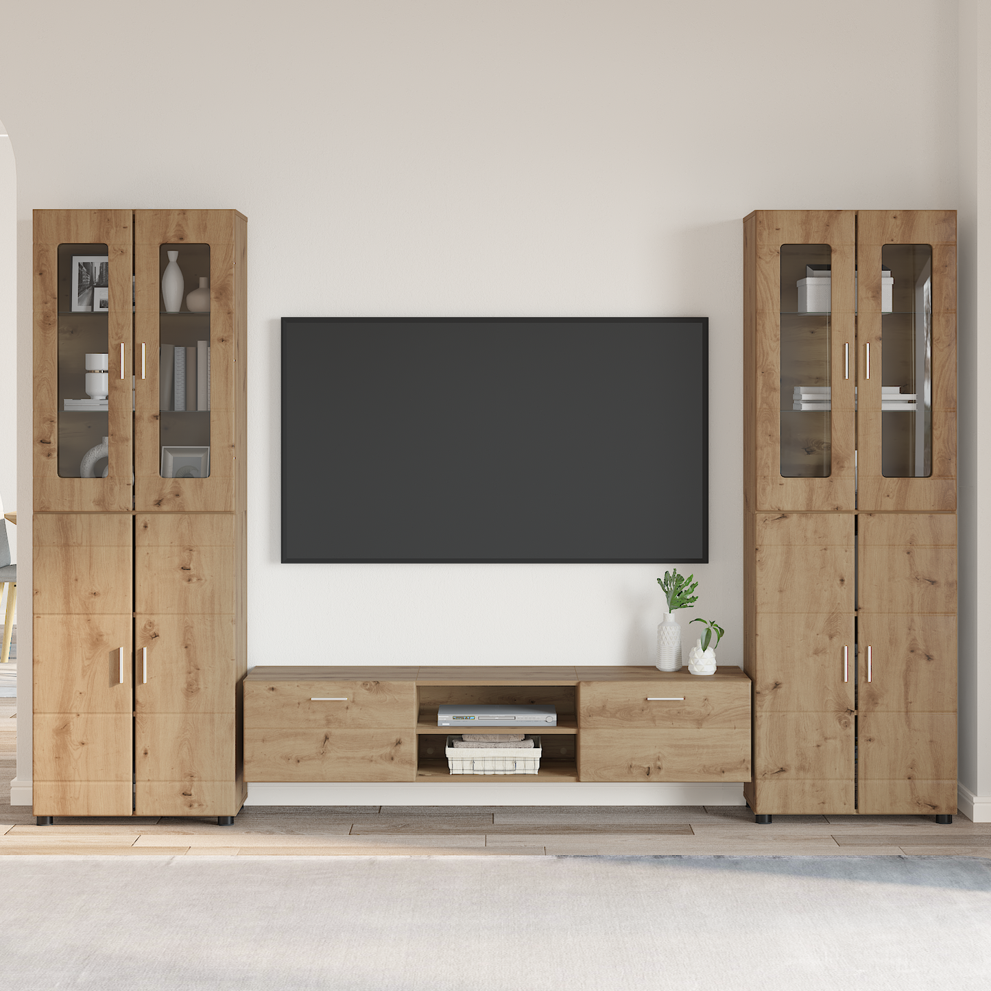 TV Cabinet Set FLORIN 3 pcs Artisan Oak Engineered Wood