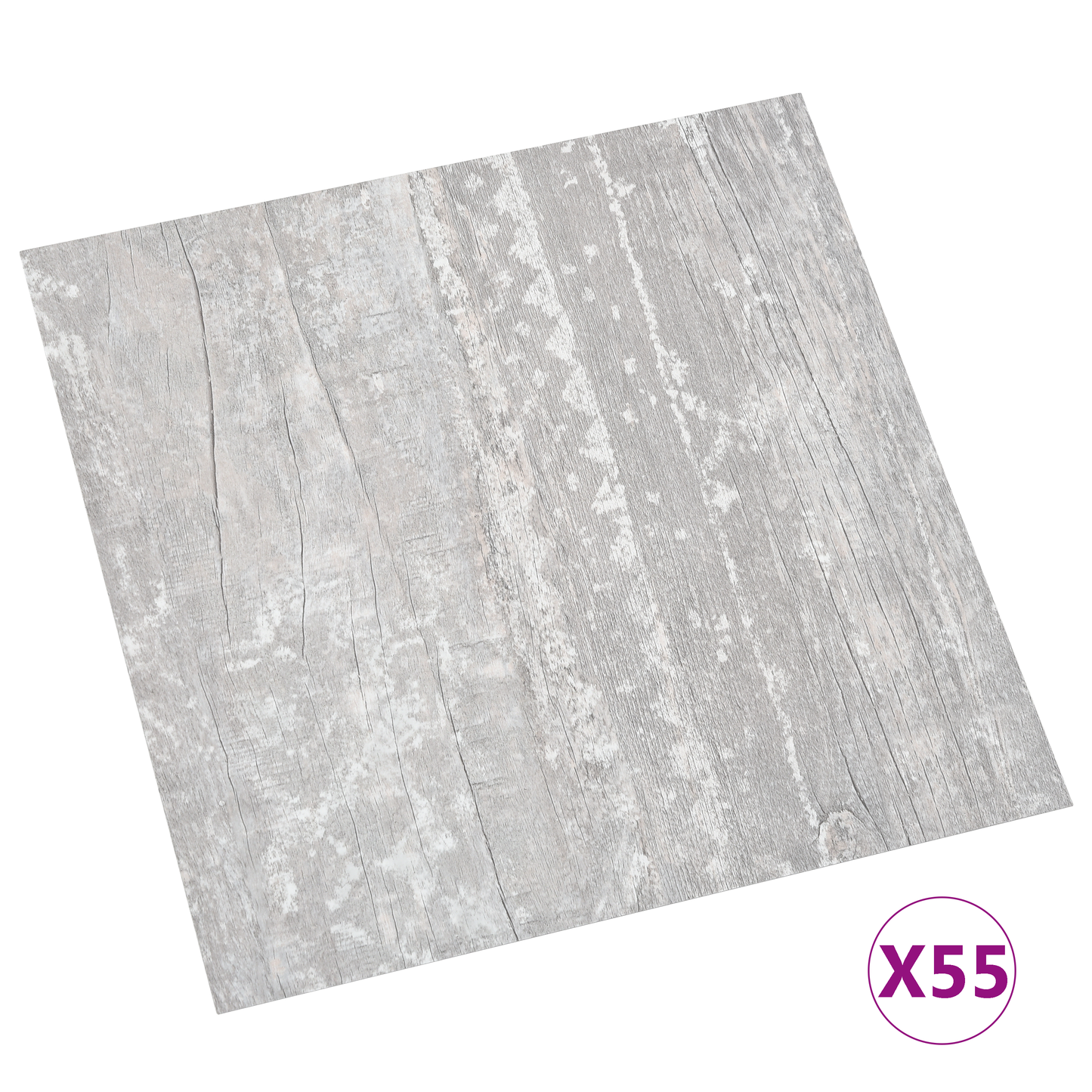 Flooring Planks 5.11 m² 55 pcs PVC Light Grey and White