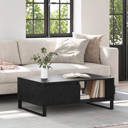 Coffee Table Black Oak 90 x 60 x 35 cm Engineered Wood
