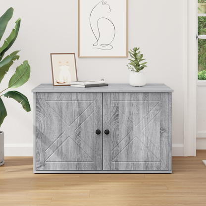 Cat House Grey Sonoma 85 x 55 x 50 cm Engineered Wood