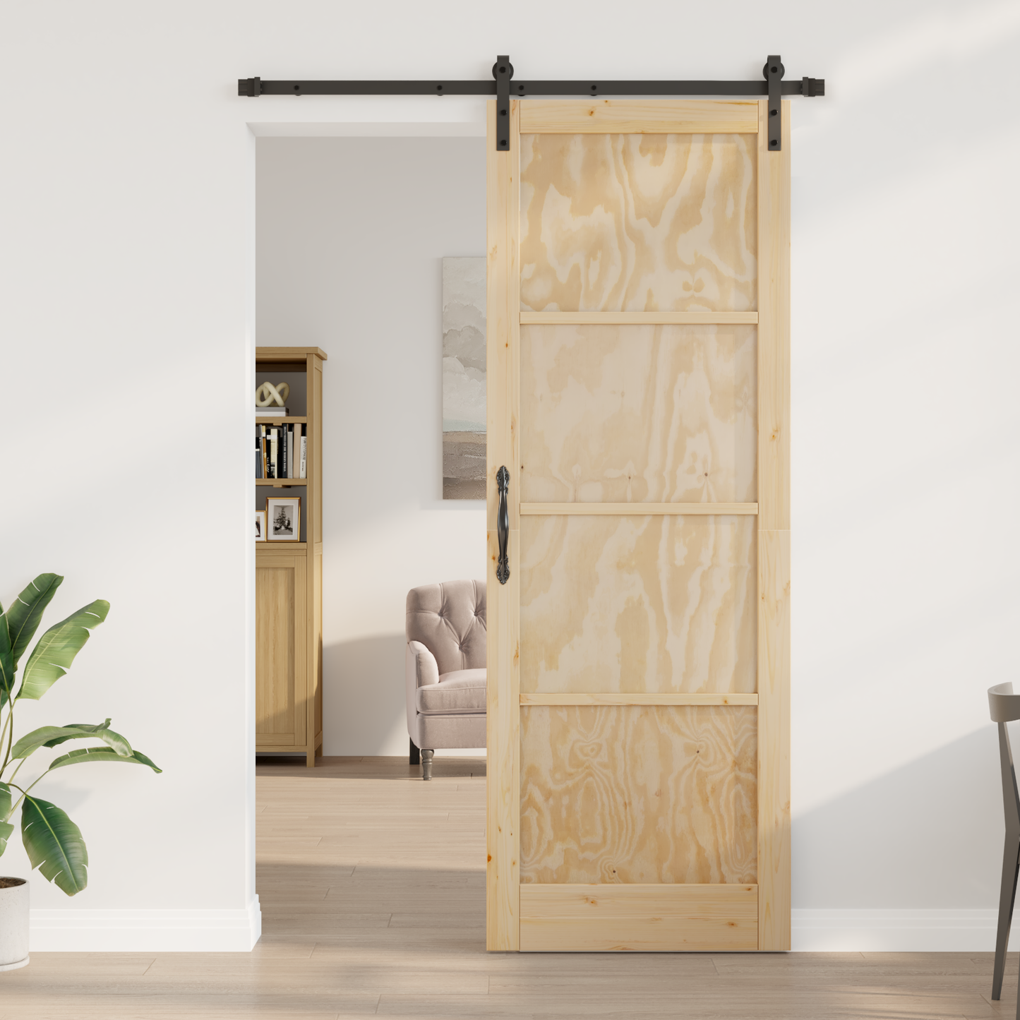Sliding Door Natural 83 x 232 cm Solid Pine Wood