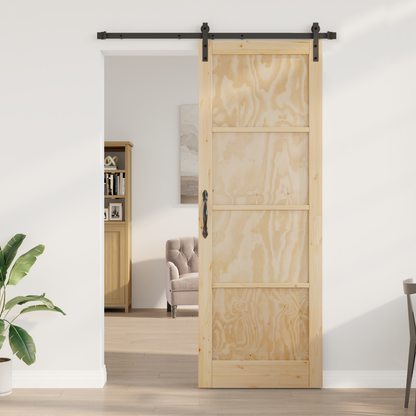 Sliding Door Natural 83 x 232 cm Solid Pine Wood