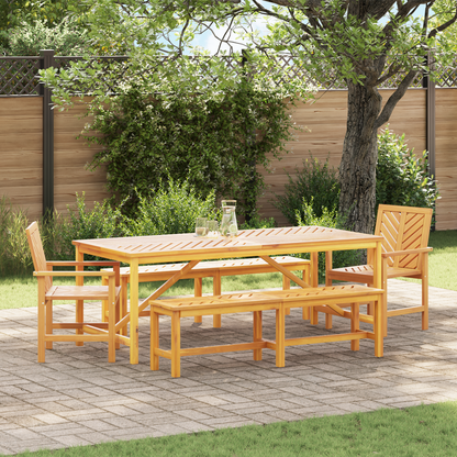 Garden Dining Set 5 pcs Brown Solid Acacia Wood