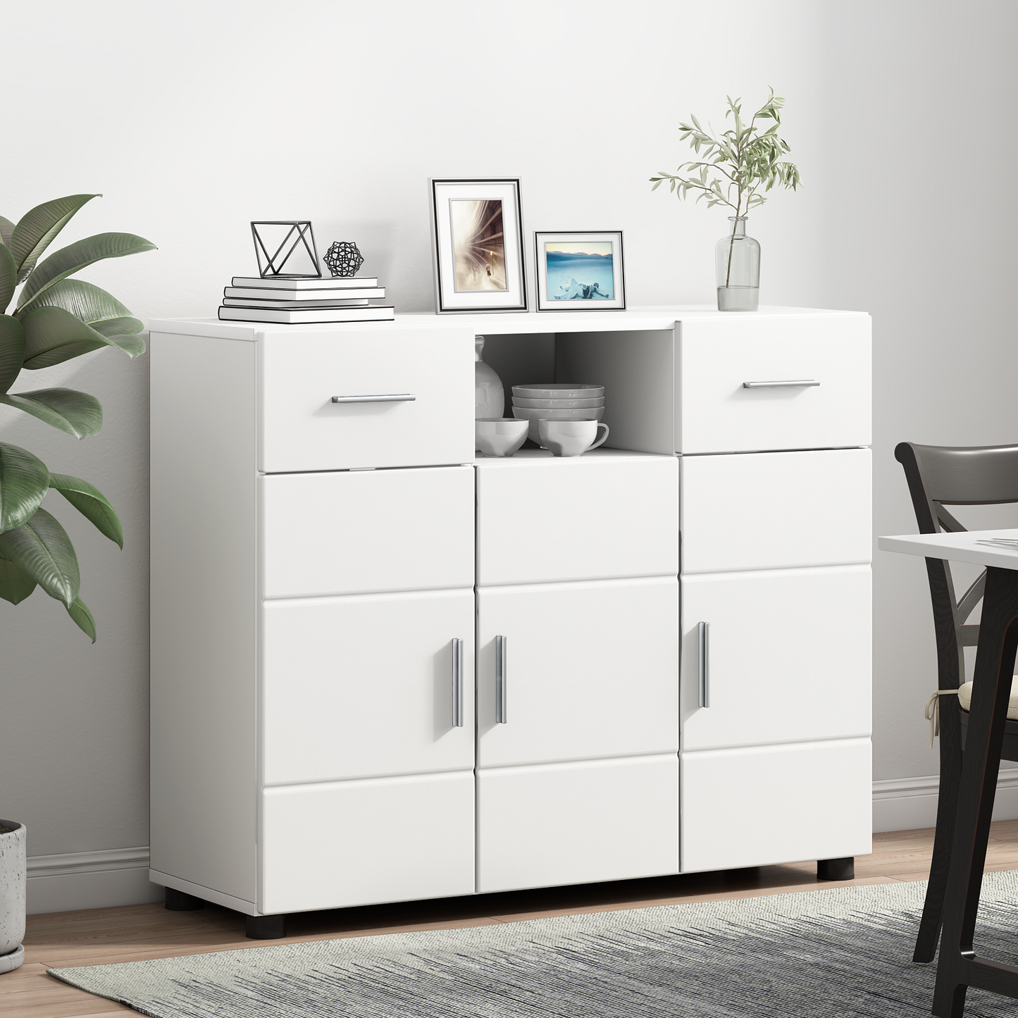 Wooden Cabinet White 88.5 x 30.5 x 73 cm Engineered Wood