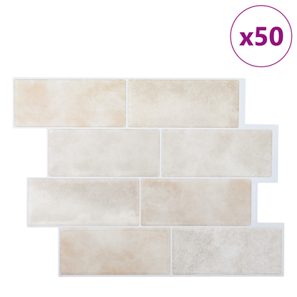 Decorative Stickers 50 pcs Beige Marble 29 x 21 cm